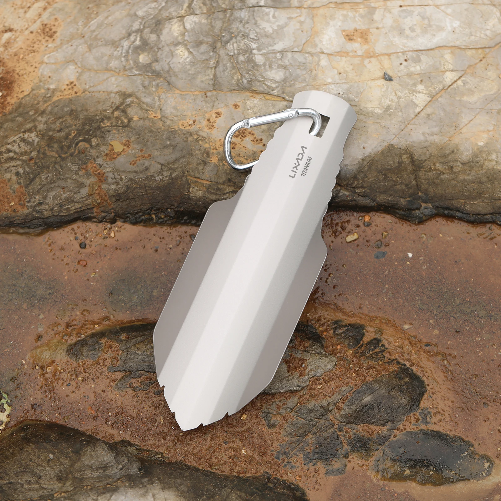 

Lixada Titanium Shovel Portable Outdoor Trowel with Clip Ultralight Camping Tool Hiking Backpacking Survival Garden Hand Shovel