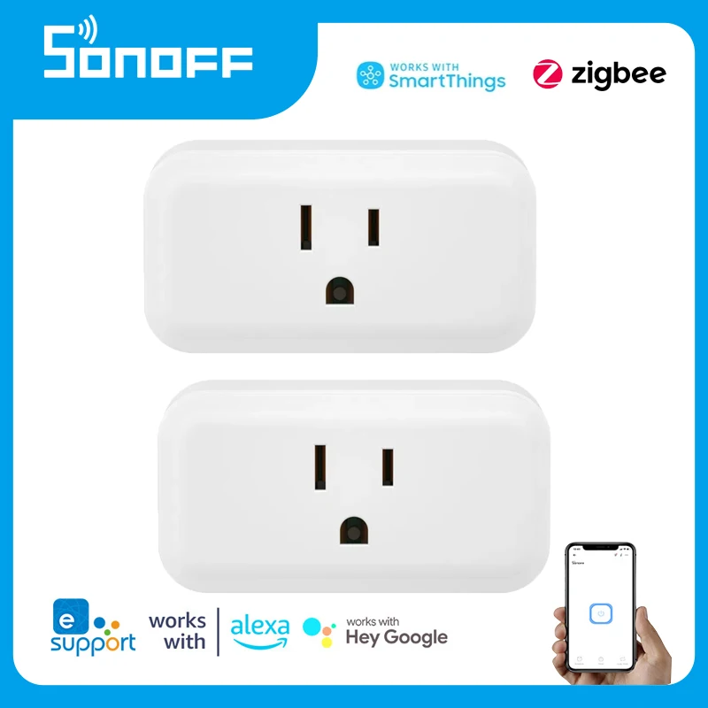 

Умная розетка SONOFF S40 Lite ZigBee, хаб для умного дома, с таймером, 15 А, вилка JP/US