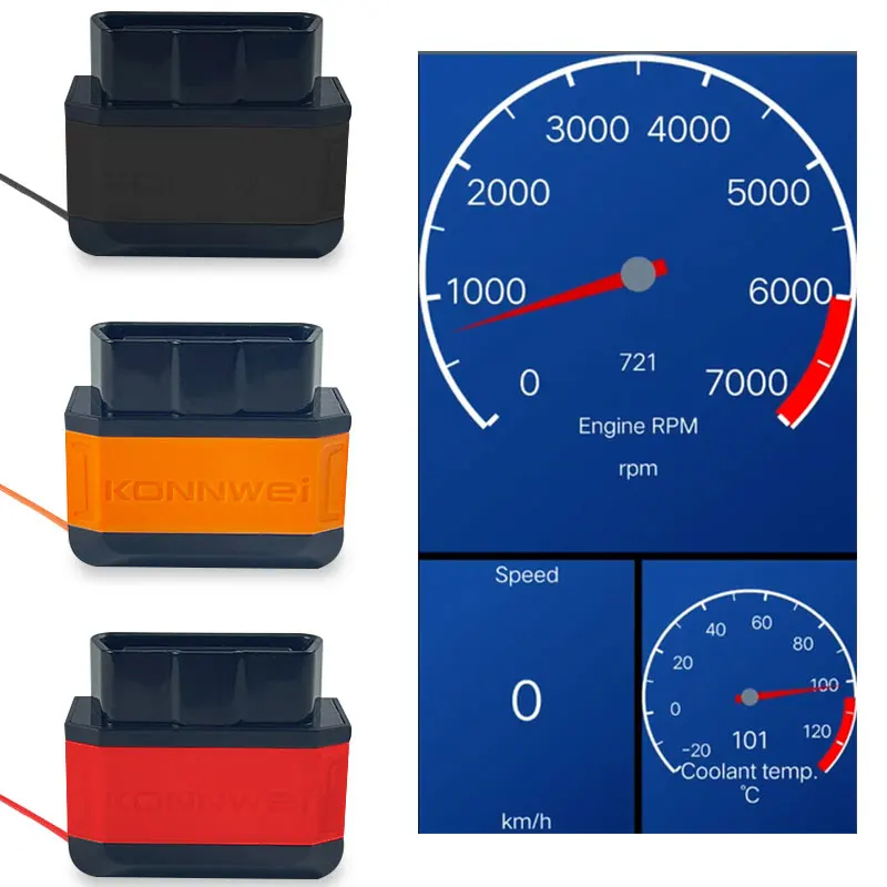 Фото Konnwei KW906 Bluetooth 5.0 ELM327 V1.5 OBD2 Сканер KW905 OBDII Автомобильный диагностический инструмент KW903 ELM 327 V1 5 OBD 2 Автоматический считыватель кодов №4