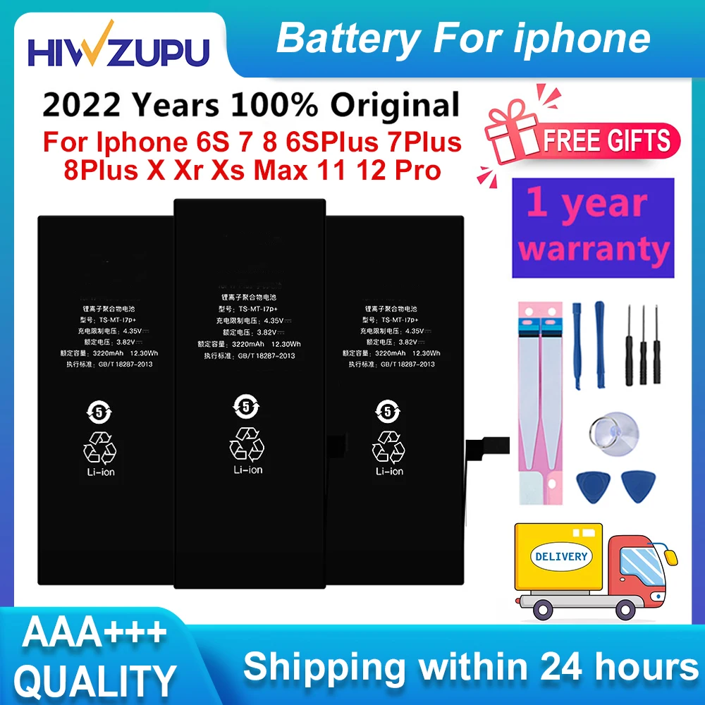 

HIWZUPU Phone Battery for Iphone 6S 7 8 Plus X Xr Xs Max 11 12 Pro High Capacity Replacement Bateria for Iphone 6s Batteries
