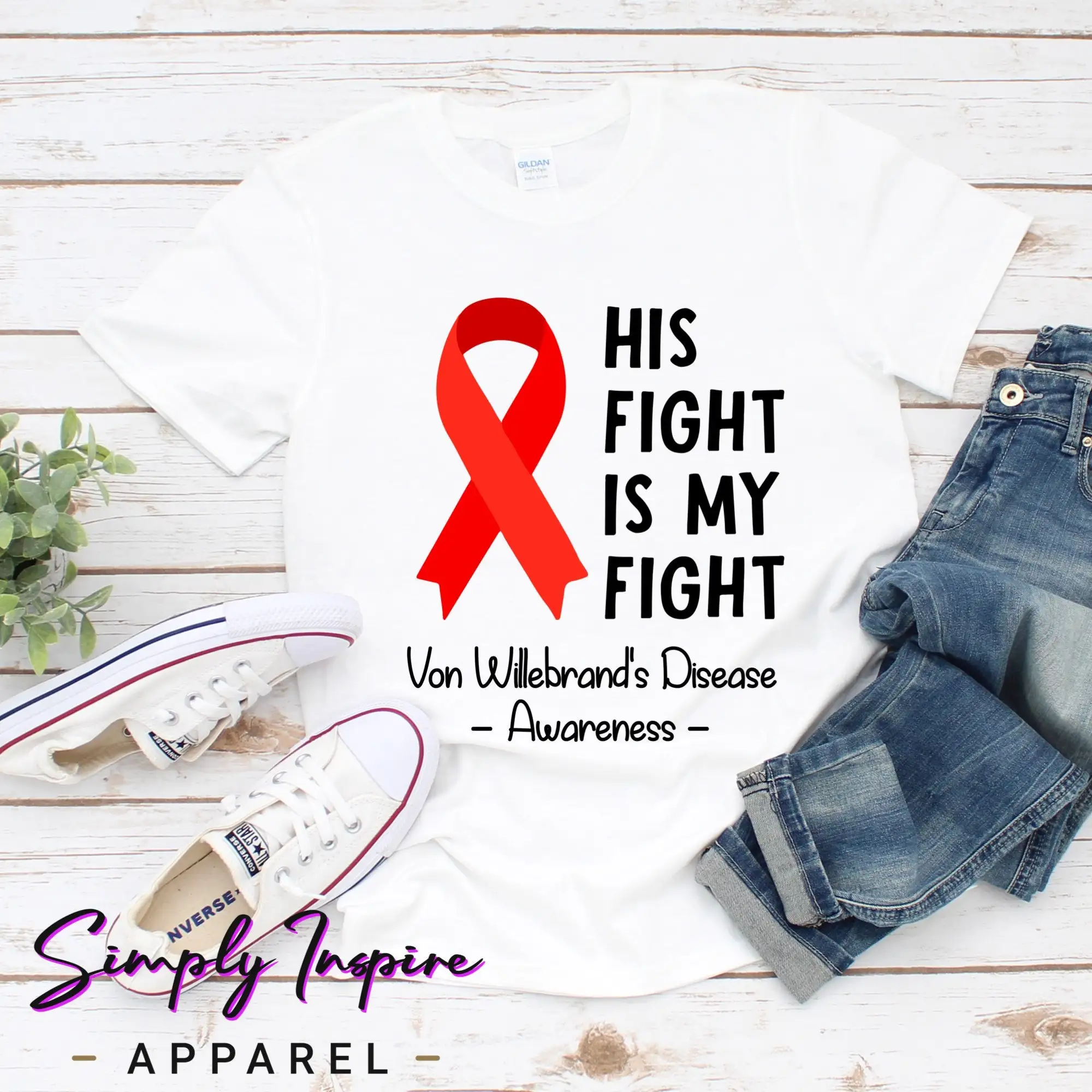 Футболка осведомленности Редкая болезнь Фон Виллебрендовая его борьба — моя