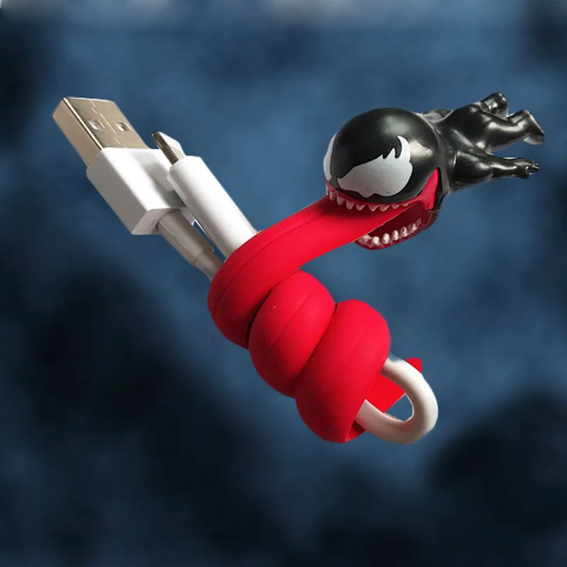 

Забавная игрушка Веном, фигурки аниме, Мстители, фильм, наушники, кабель передачи данных, держатель для хранения, Крутое украшение, защита от...