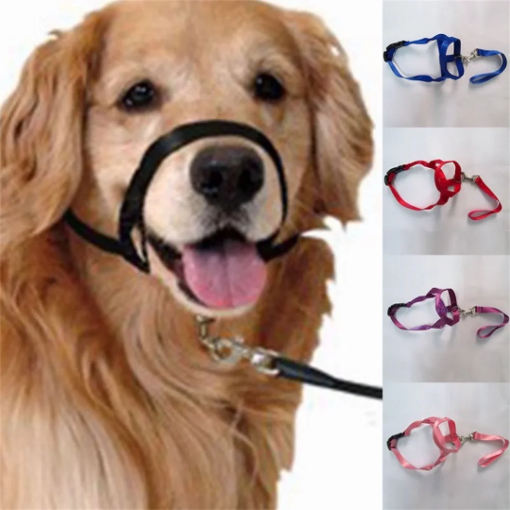 

Harness Adjustable Muzzle Pet Dog Padded Head Collar Training Leash Leader Dog Halter Leader Belt No Bite Straps Classic Collar
