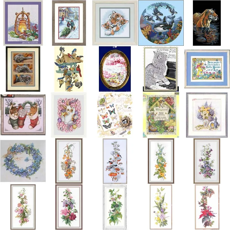 

23-Lanarte 34135 Blue flowers counted 16CT 14CT 18CT DIY Cross Stitch Sets Chinese Cross-stitch Kits Embroidery Needlework