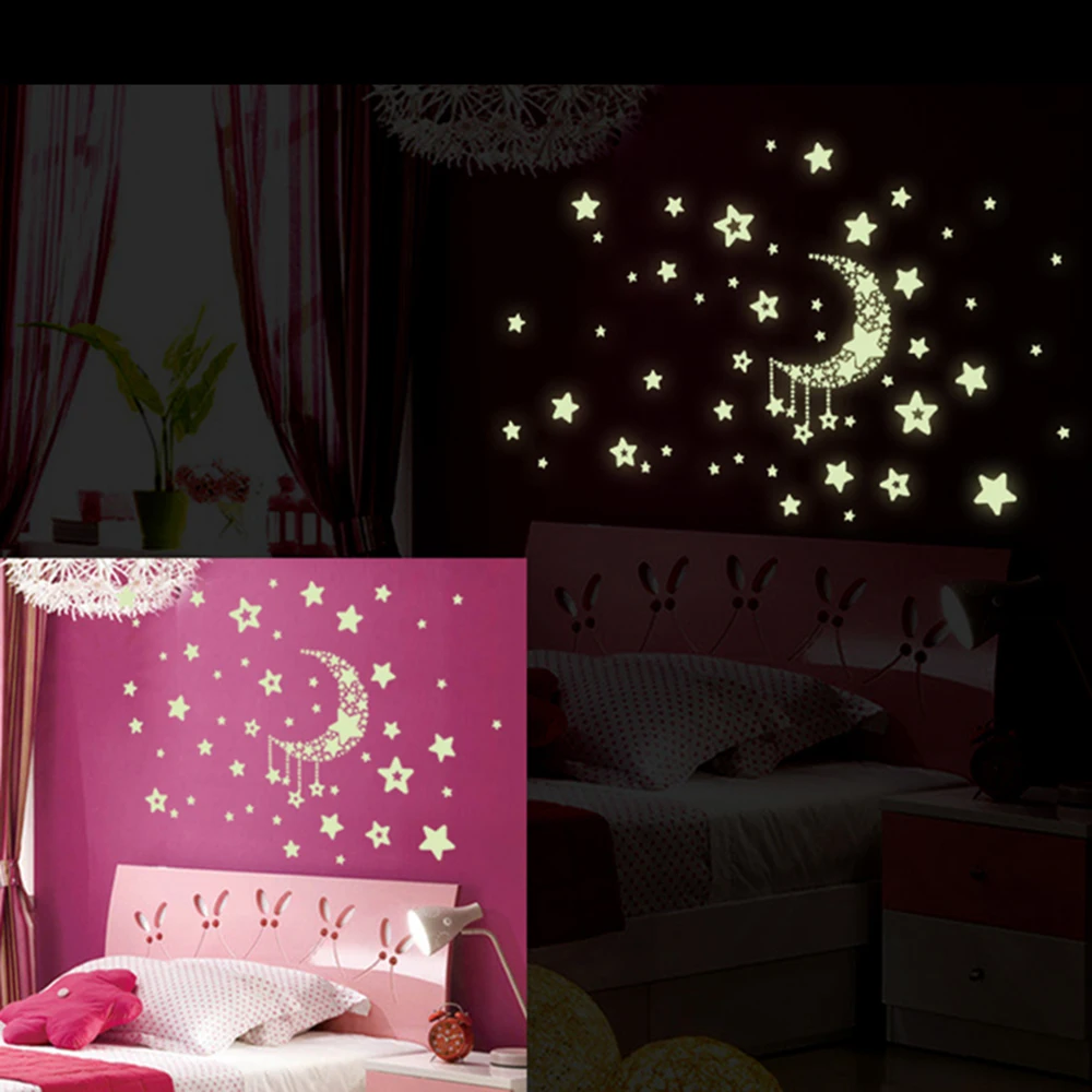 Светящиеся наклейки звездное небо Луна сделай сам