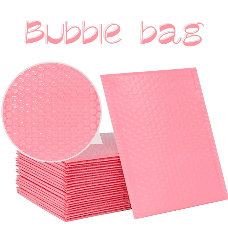 

10pc Pink Black Bubble Mailers Padded Envelopes Shockproof Mailer Waterproof Gift Packaging Bags Business Self Seal Shipping Bag