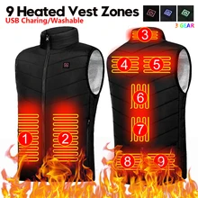 9/13Areas Heated Vest Men Women Heated Jacket Winter Usb Heating Vest Self Heating Thermal Vest Heating Down Jacket Warmte Vest