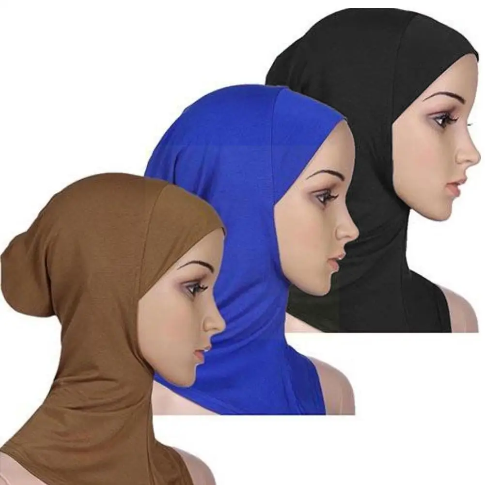 

2022 New Women's Modal Color Under Scarf Turban Hijab Beanie Hat Muslim To Soft Islamic Hijab Ready Stretch Cap Wear E7m7