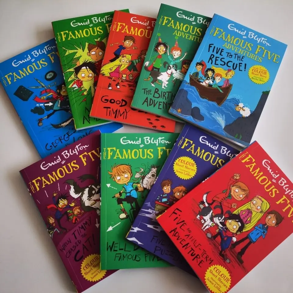 

9 книг/набор Enid Blyton коллекция знаменитых пяти приключений детская книга с картинками на английском языке детективные истории новые книги