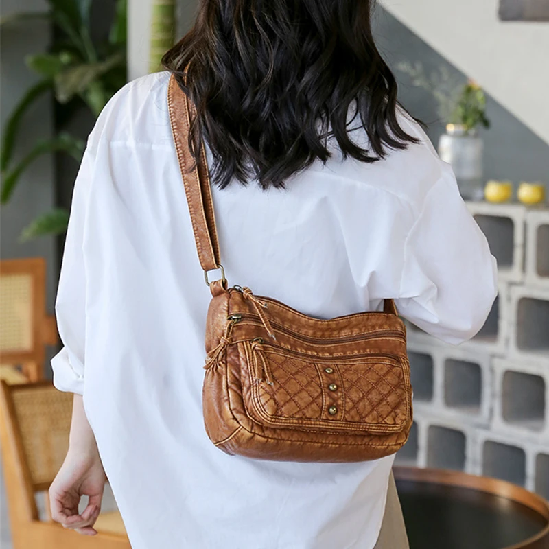 Purses and Handbags for Women Large Hobo Shoulder Bags Soft Pu Leather Multi-Zipper Pocket Tote Bag Large Capacity Daily Bag