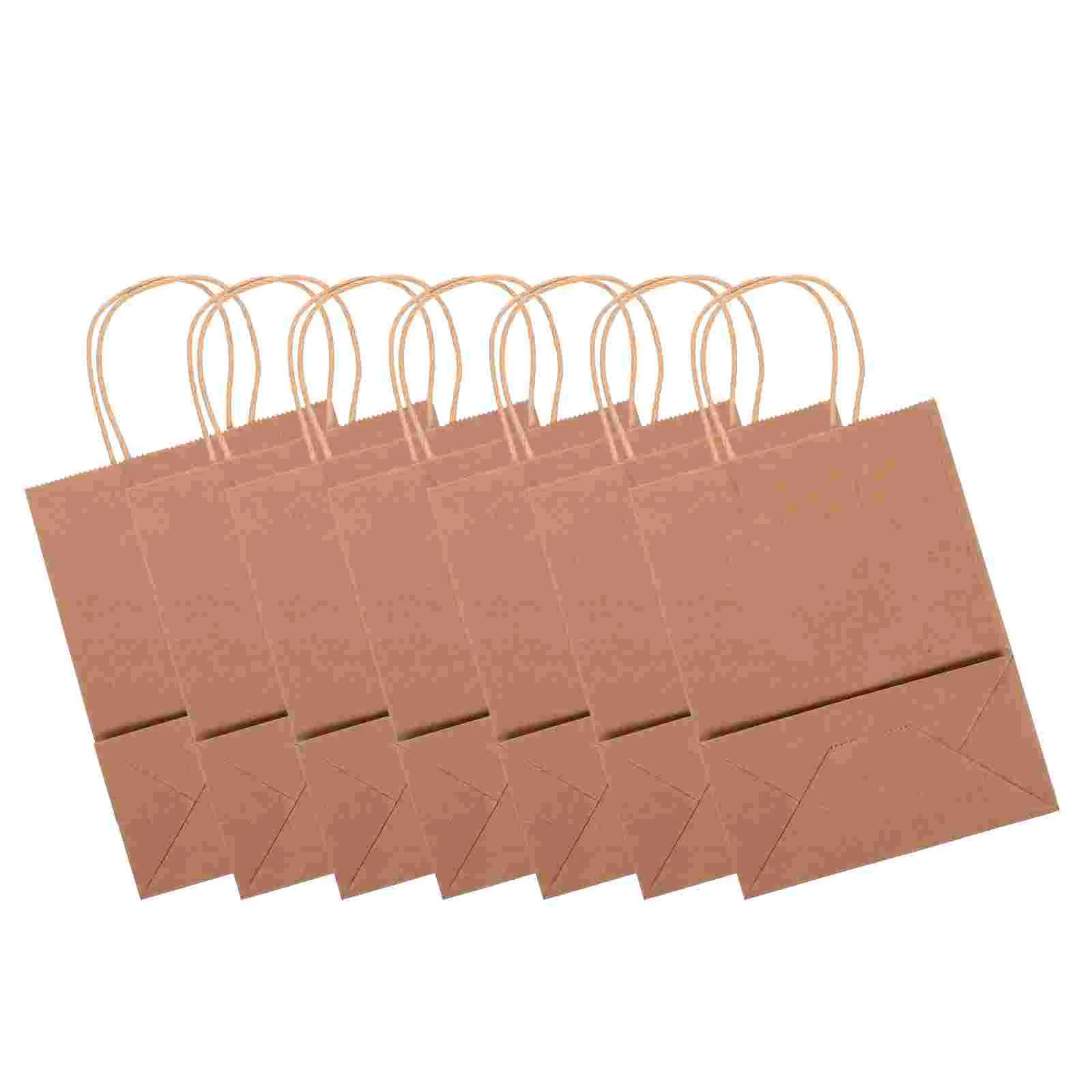

20Pcs Kraft Paper Bag Bakery Paper Bag Handle Kraft Bag Takeaway Food Bag for Packing