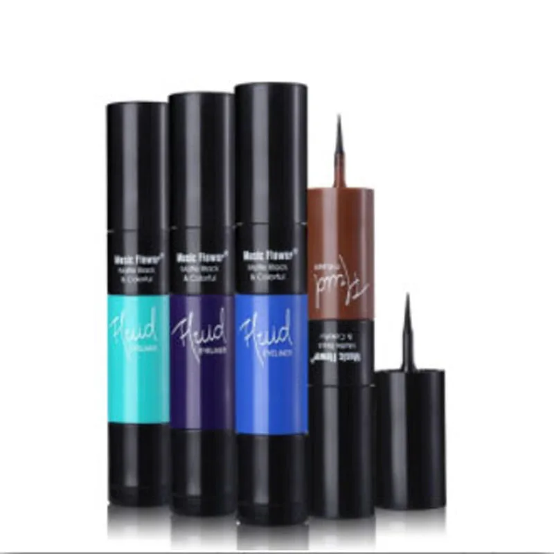 

Водостойкая Подводка для глаз 2 в 1, двухцветная жидкая ручка для макияжа, стойкая Женская подводка для глаз, косметика, косметика