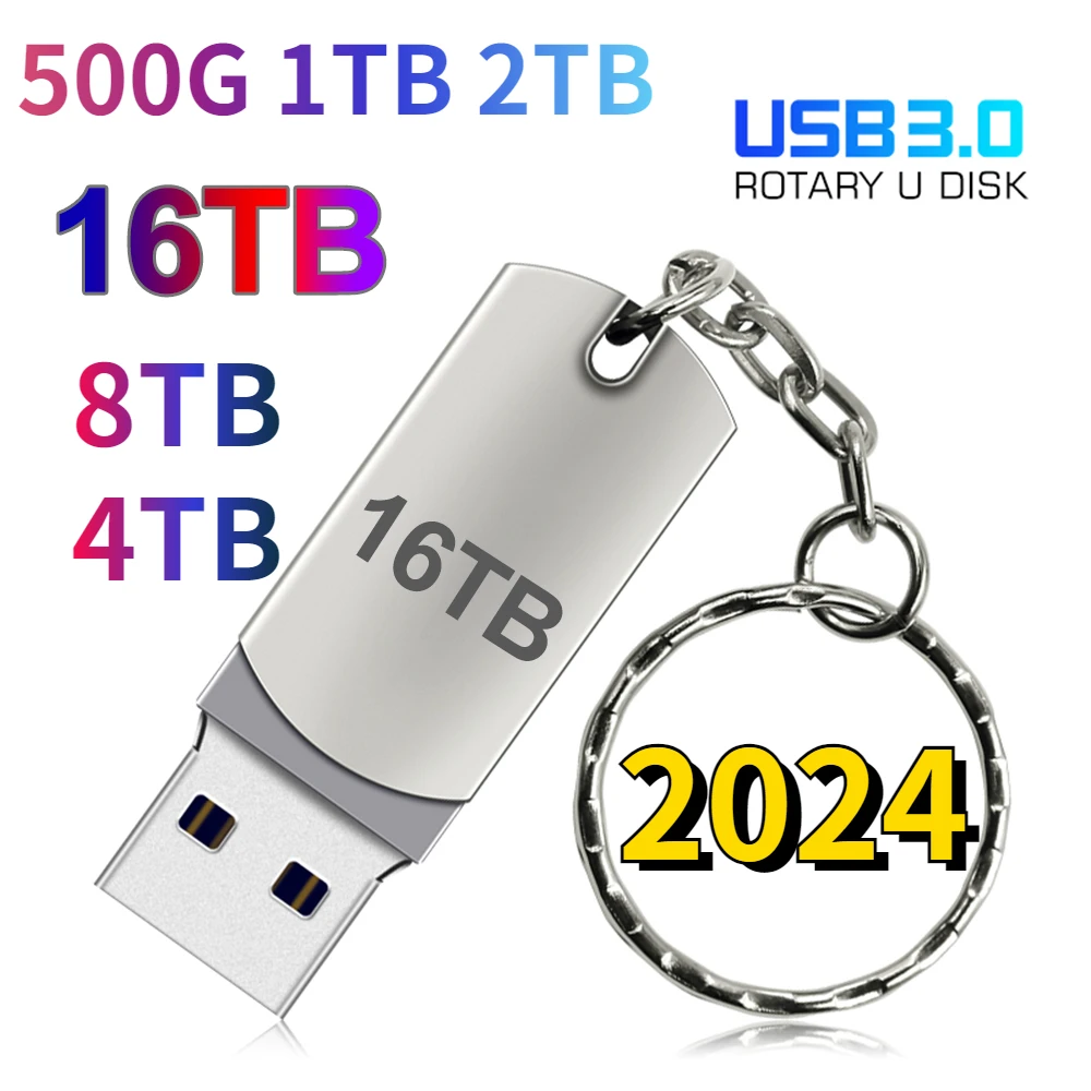 

New 2023 Usb 3.0 Pendrive 2TB High Speed Pen Drive 16TB Metal Cle Usb Flash Drive 4TB 8TB Portable SSD Memoria Usb Free Shipping