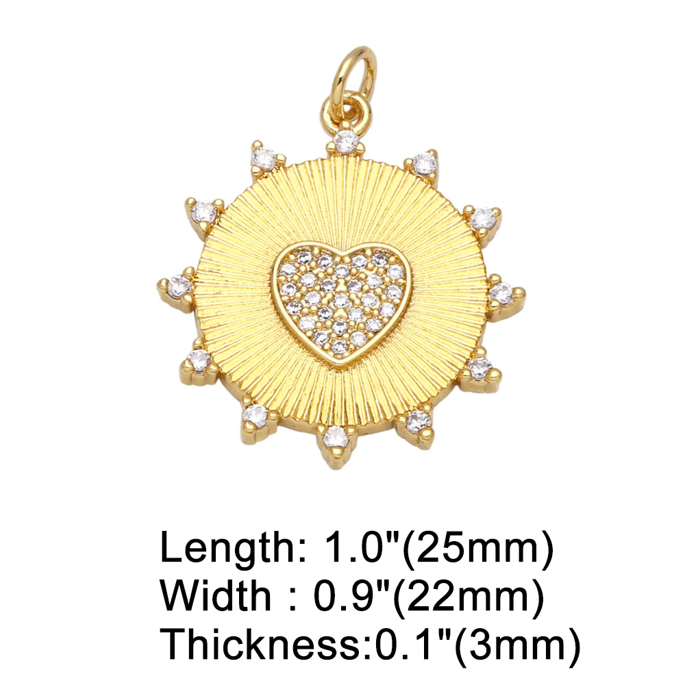 OCESRIO Подвески с большим сердцем для ожерелья позолоченные медные циркониевые