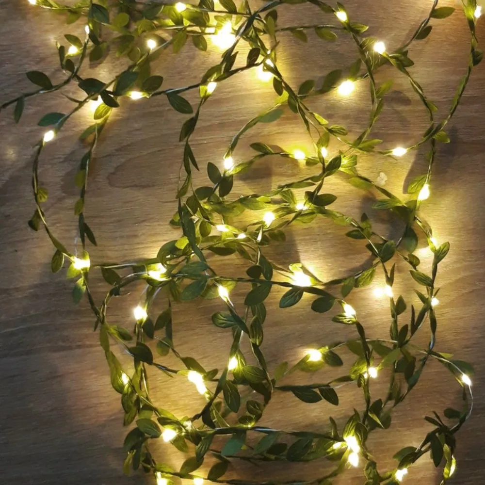 

Outdoor Tiny Leaf LED Copper Wire Fairy String Lights Garland Christmas Decorations for Home New Year Wedding Garden Street Lamp