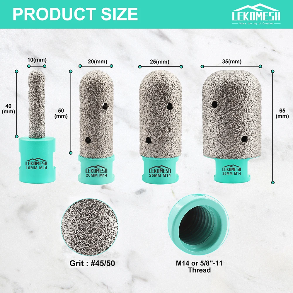 1 шт. резьба 5/8-11 или M14 алмазные наконечники LEKOMESH для фрезерования столешницы
