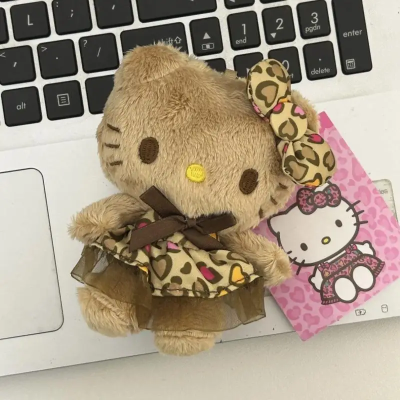 Sanrio черная кожа Hello Kitty леопард искусственные Мультяшные плюшевые игрушки милый