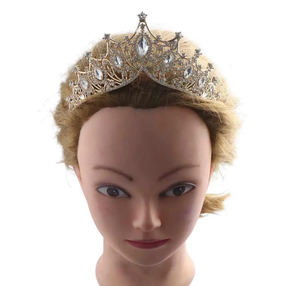 Повязка на голову с короной и стразами темпераментная повязка цирконием для