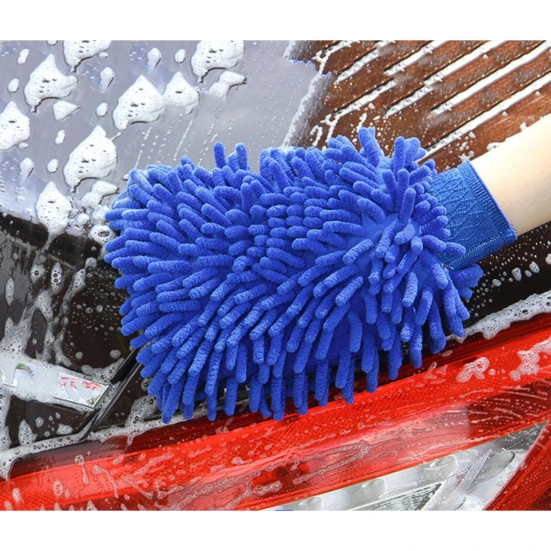 

D7WD Premium Chenille Microfiber Reusable Rag Auto Chemical Guys Wash Mitt Soft Towels Lint Free Soft Coral Chenille Cleaning