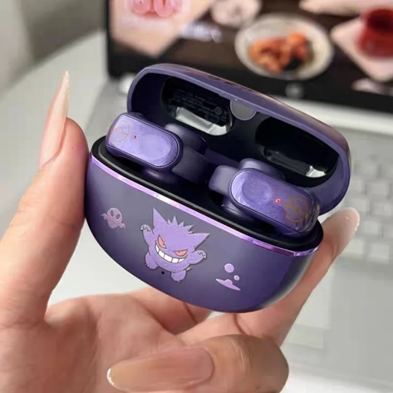 Фото Gengar Pokemon аниме беспроводные спортивные наушники Bluetooth-гарнитура Высокая долговечность Hi-Fi стерео зажим для ушей стиль модный подарок для геймеров №4