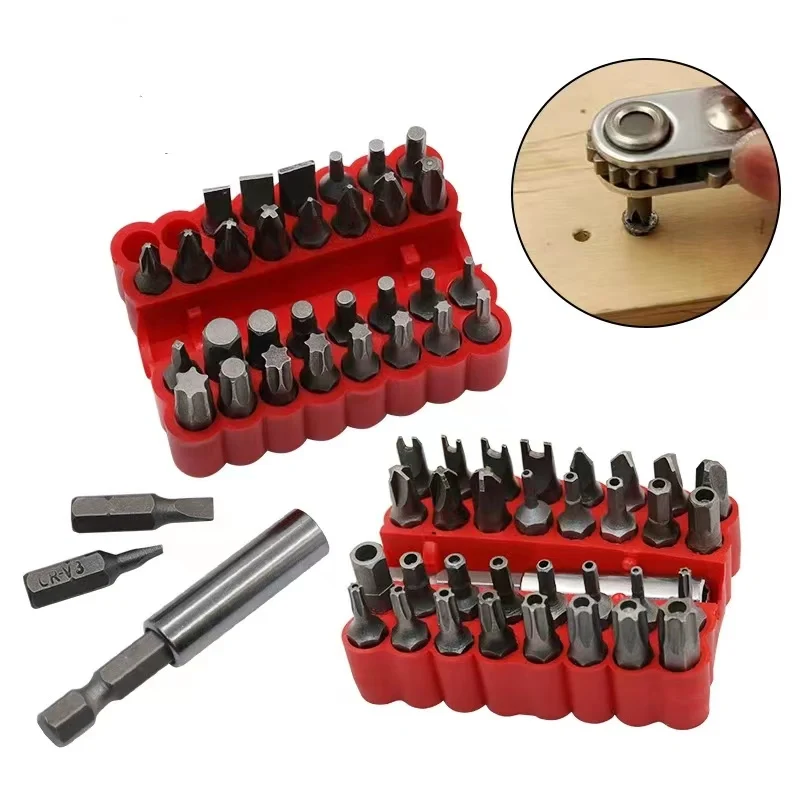 KUNLIYAOI  33 pieces of bit combination electric screw screw hexagonal bit rechargeable drill