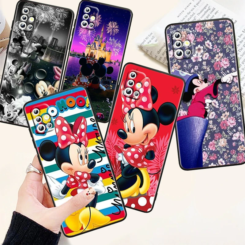 

Disney Minnie Mickey Mouse Phone Case For Samsung A73 A72 A71 A54 A53 A52 A51 A42 A33 A32 A24 A23 A22 A21S A13 A04 A03 5G Black