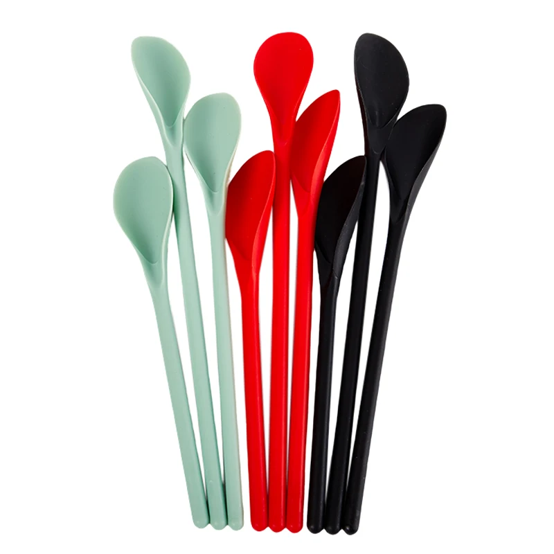 3Pcs Plastic Salad Blender Spoon Set, Multi-functional Longe Handle Food Spoon Salad Blender Dessert Spoons