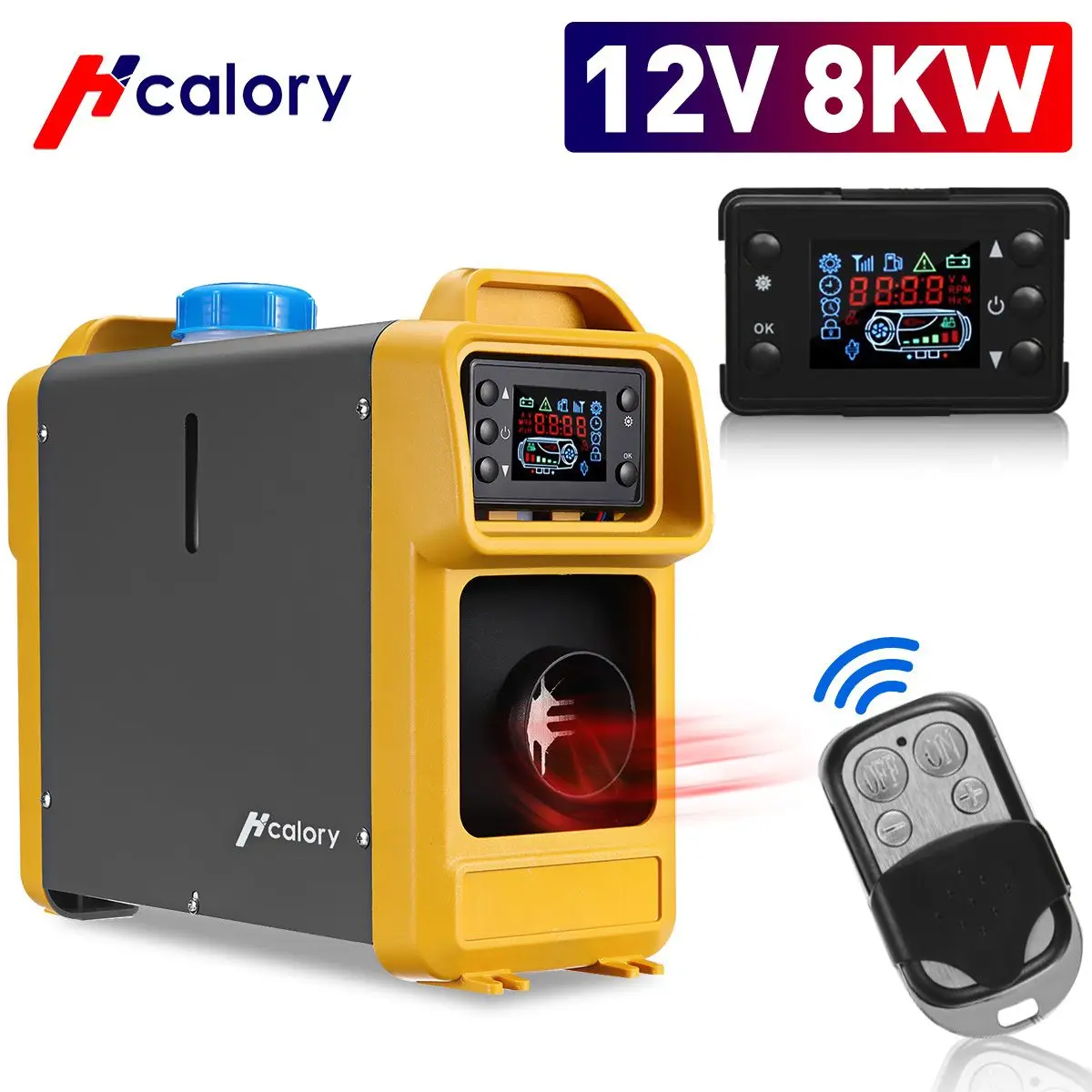 

All In One Air 12V Diesels Car Parking Heater 1KW-8KW Adjustable For Trucks Motor-Homes Boats Bus +LCD Key Switch+Remote