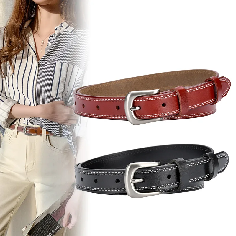 Ms luxury leather belt lengthening female adornment personality ms belt buckle elastic belt white belt fine needle