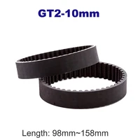 1pcs gt2 belt 3d printer rubber width 10mm 2gt timing drive synchronous transmission conveyor belts black anti wear 98mm158mm