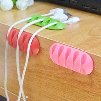 2pcs cable clip earphone cable organizer desk set wire storage charger cable holder winder wrap cord cable desk accessories