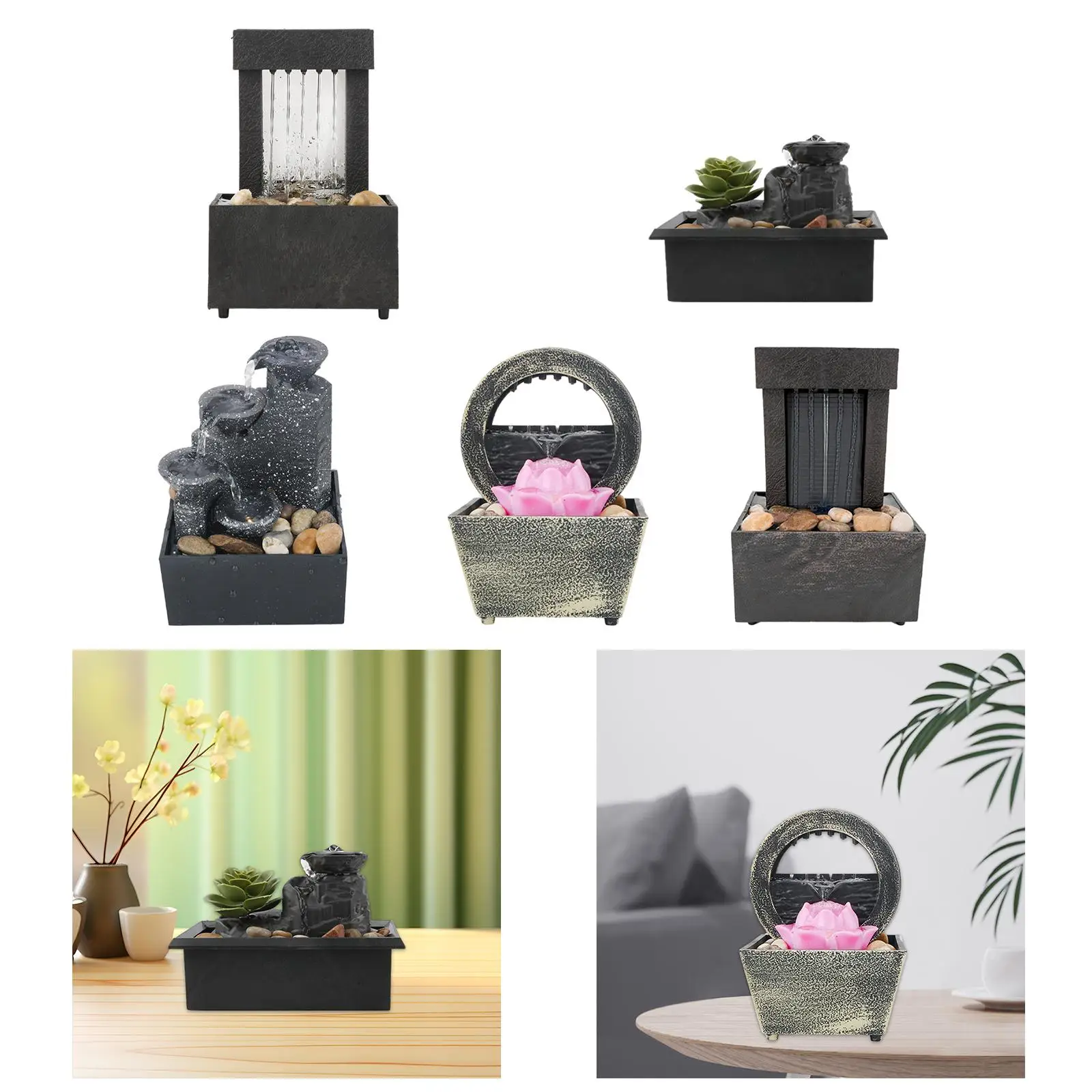 Настольный водяной фонтан Fengshui декоративный традиционный расслабляющий водопад