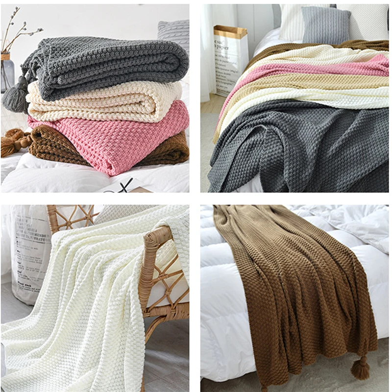 

Nordic Style Sofa Blanket Cover Blanket Office Siesta Shawl Blanket Knitted Wool Blanket Leisure Air Conditioning Blanket