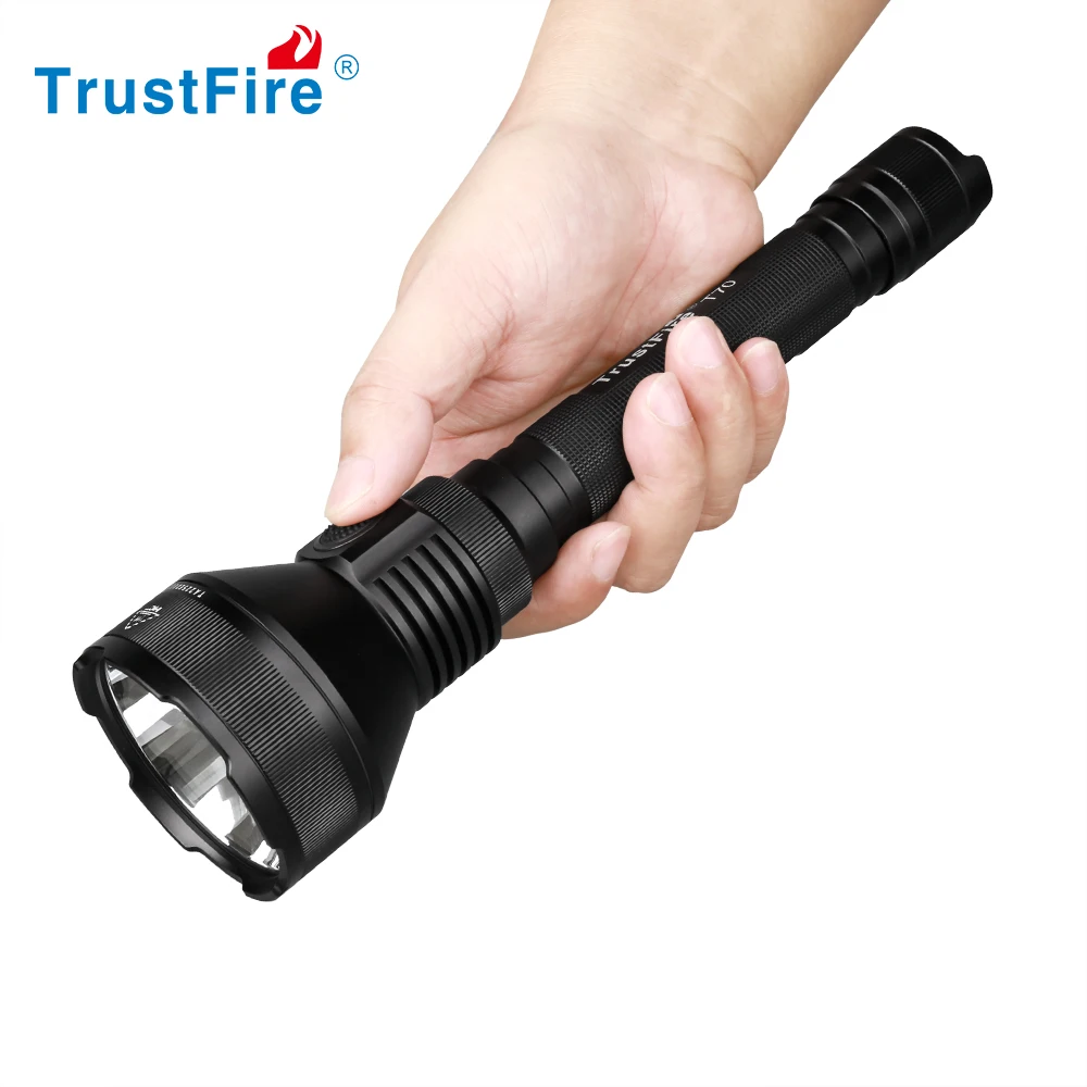 Trustfire T70 Ultra Powerful Hunting LED Flashlight 2300LM 1KM Range Tactical 18650 Spotlight Torch Self-defense For Search Camp