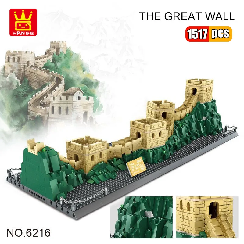 

WANGE1517Pcs Chinese Landmark The Great Wall City Building Blocks World Famous Historical Architecture Large Model Toys Gifts