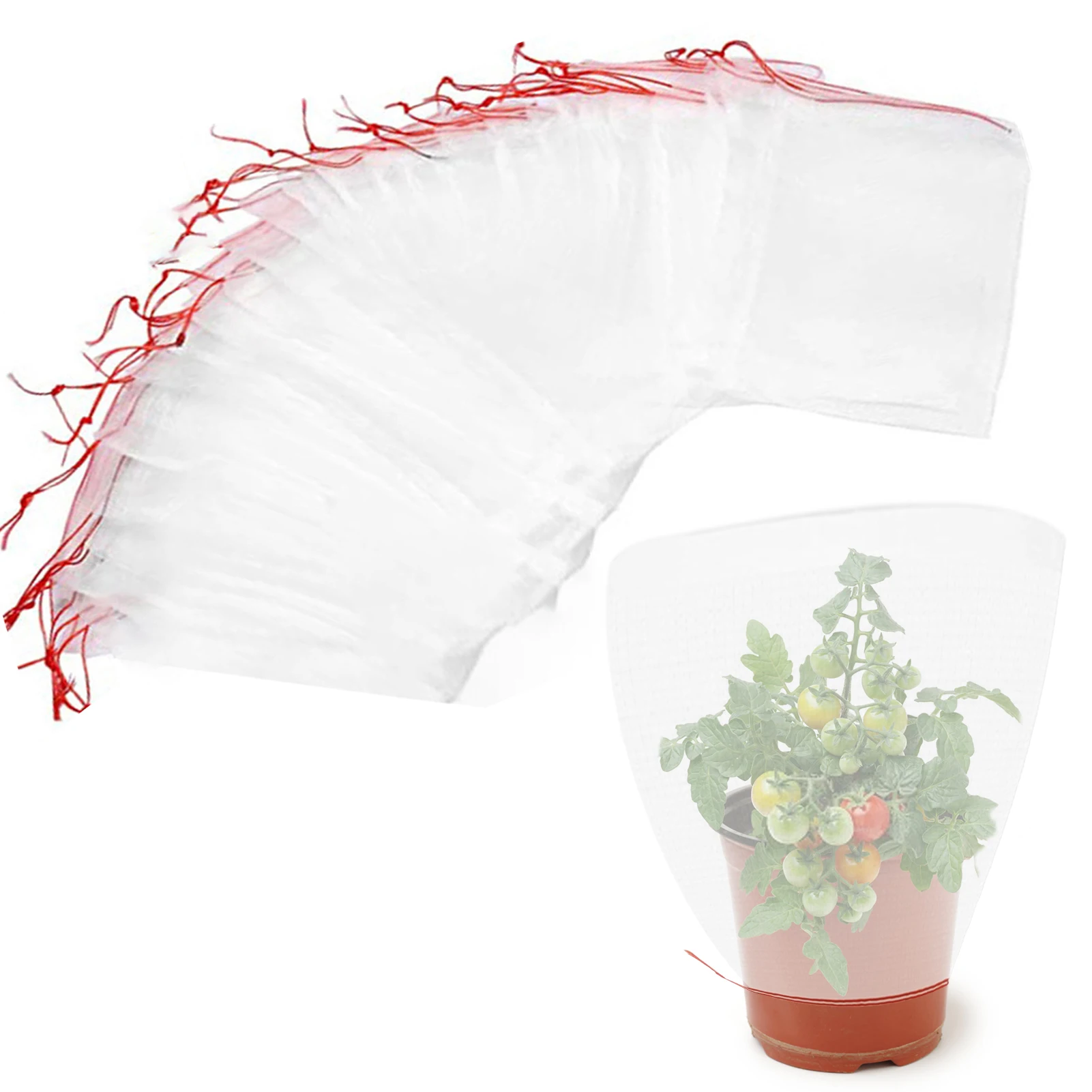 

Garden Netting Bags With Drawstring Fruit Tree Netting Bags Fruit Cover Mesh Bag With Drawstring Garden Mesh Barrier Bags To