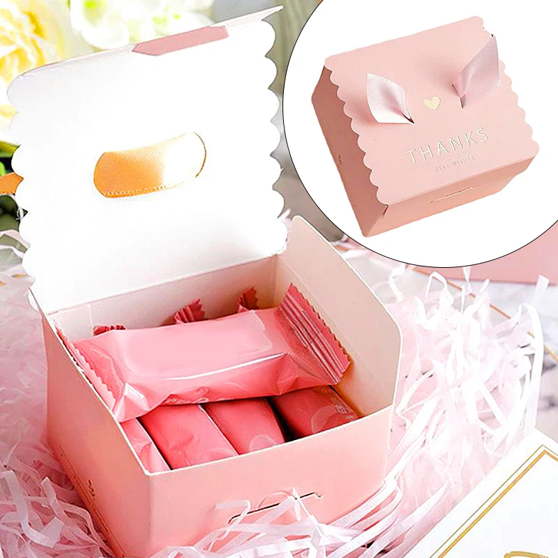 

10 Pieces/set Pink Wedding Candy Box Party Candy Container Box Ins Style Portable Boutique Gift Candy Packaging Box