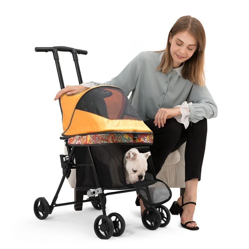 

Folding Pet Trolley Dog Cat Teddy Trolley Four-wheeled Pet Trolley Portable Dog Walking Trolley Dog Trolley Pet Carrier