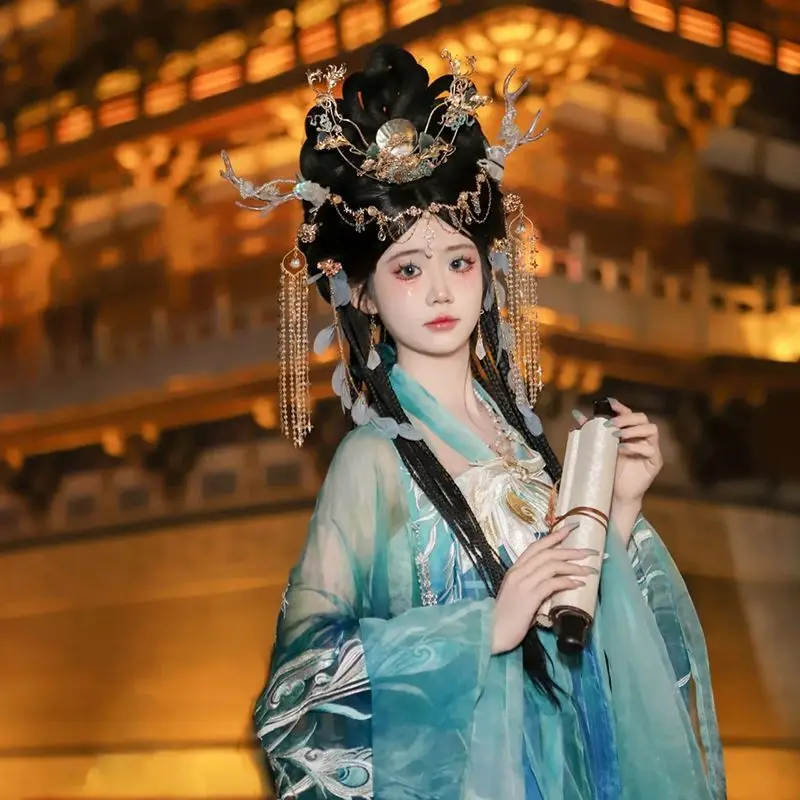 2024 китайский ретро Дуньхуан экзотический стиль головной убор с оленем древний