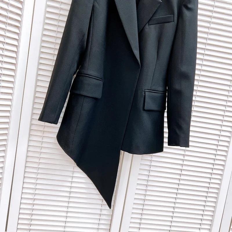 [ZOCI] Роскошная коллекция асимметричный дизайн костюмное пальто стиль богини