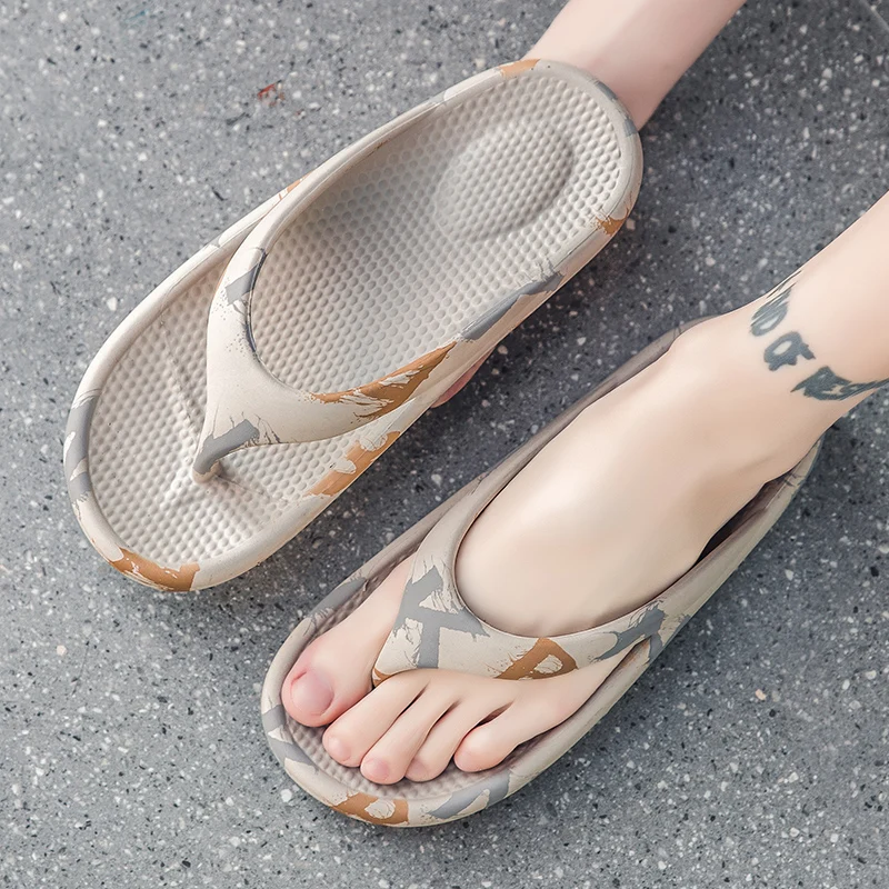 Мужские Пляжные шлепанцы массажные сандалии на толстой подошве удобная