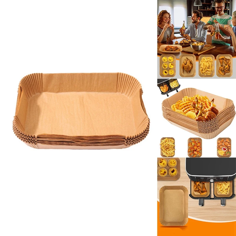 

100 шт. прямоугольные аксессуары для фритюрницы аэрофритюрница для выпечки бумажный вкладыш антипригарный коврик для выпечки для ниндзя Foodi