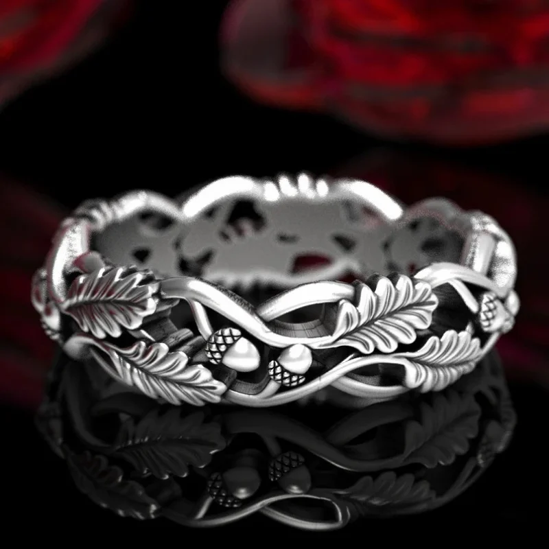

Vintage Style Hollowed Out with Thorns and Thorns, Fashionable Ring, Alloy Creative and Personalized Artistic Forest Ring