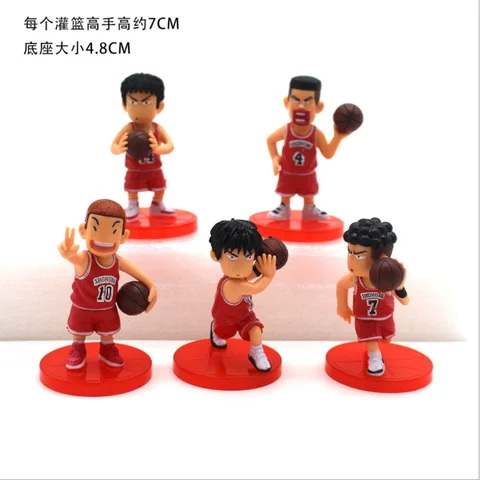Фигурки баскетбольных игроков SLAM DUNK Shohoku, 2 вида, 5 шт./лот, аниме игрушки-модели ханамичи, рукава, каэд, сакуроги, 7 см