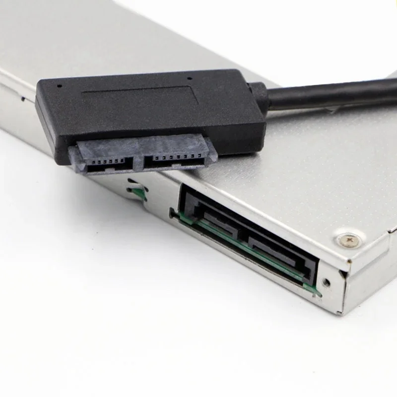 Фото USB-адаптер для ПК 6P + 7P CD DVD Rom SATA в USB 2.0 Конвертер Slimline Sata 13-контактный кабель для ПК, ноутбука, ноутбука №2