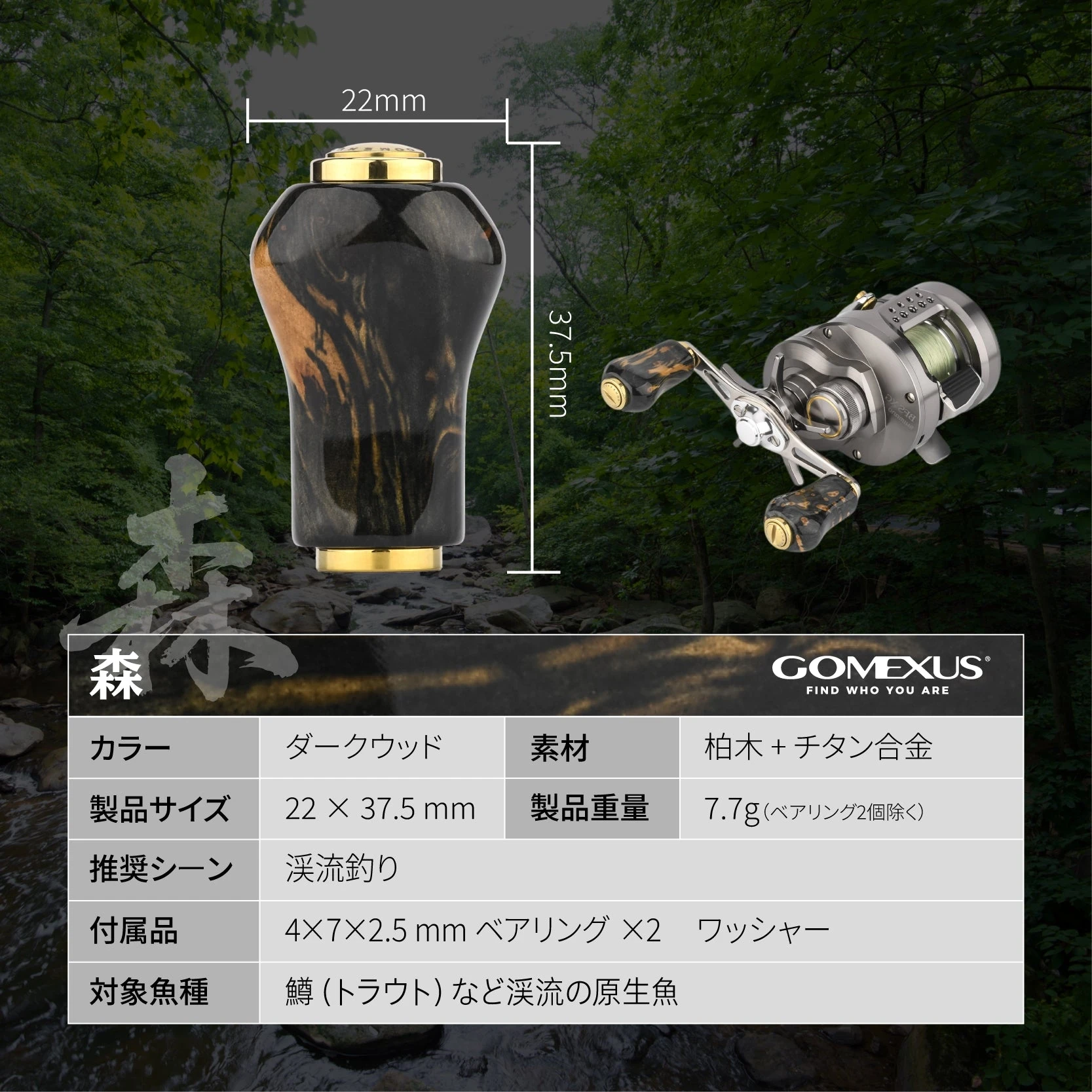 Фото Новая пробковая ручка Gomexus Knob 22 мм для рыболовных катушек Shimano Calcutta Conquest, Daiwa Tatula Millionaire №4