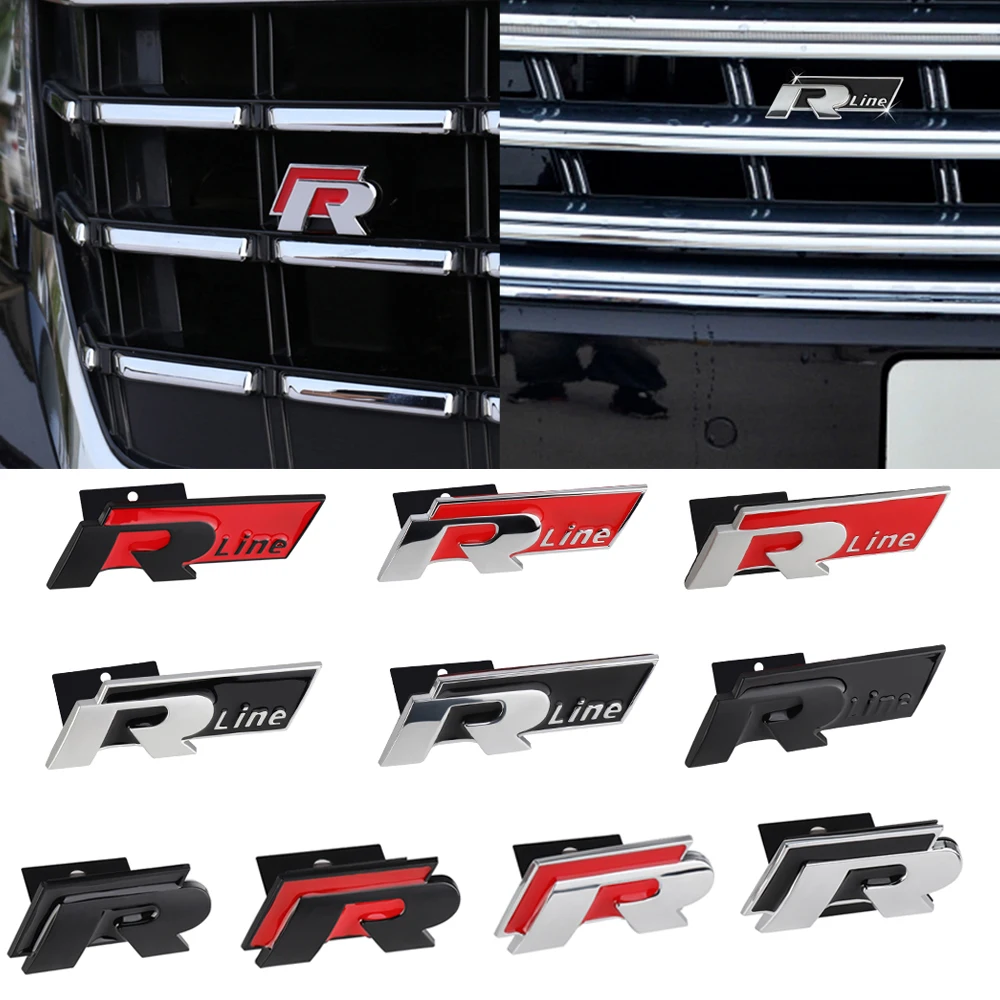 3D металлический значок R-line передняя решетка автомобиля багажник авто эмблема