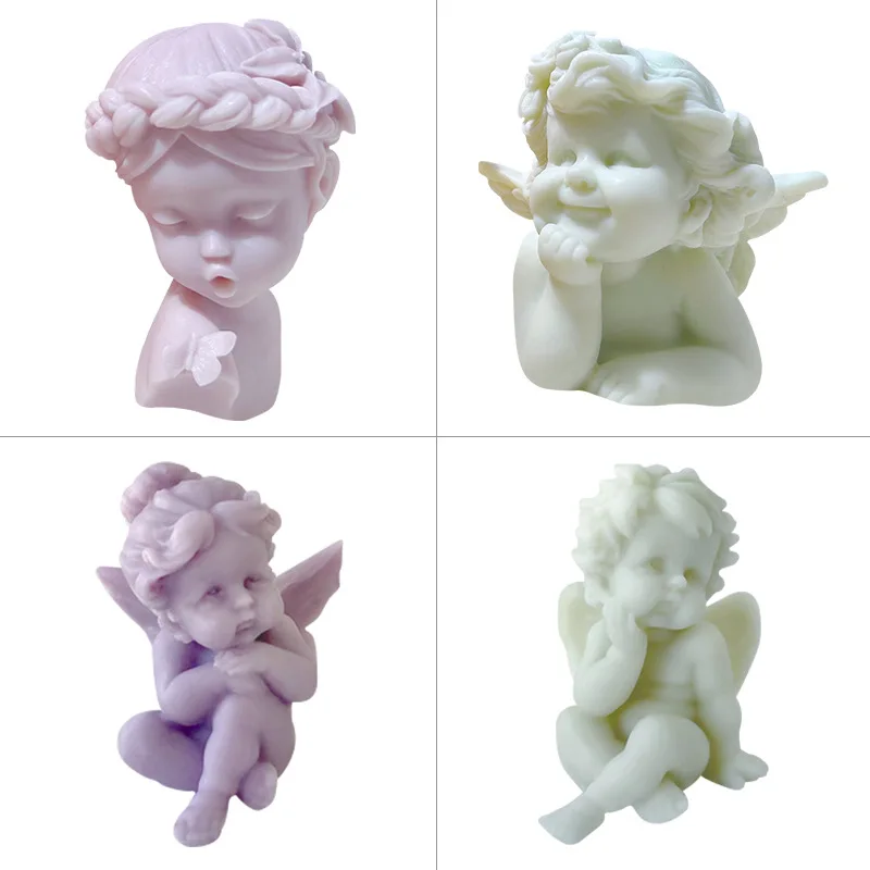

Силиконовая форма «ангельская Девушка» и «Загадка», «сделай сам», милая форма для декора свечи «Ангел», форма для изготовления подарков