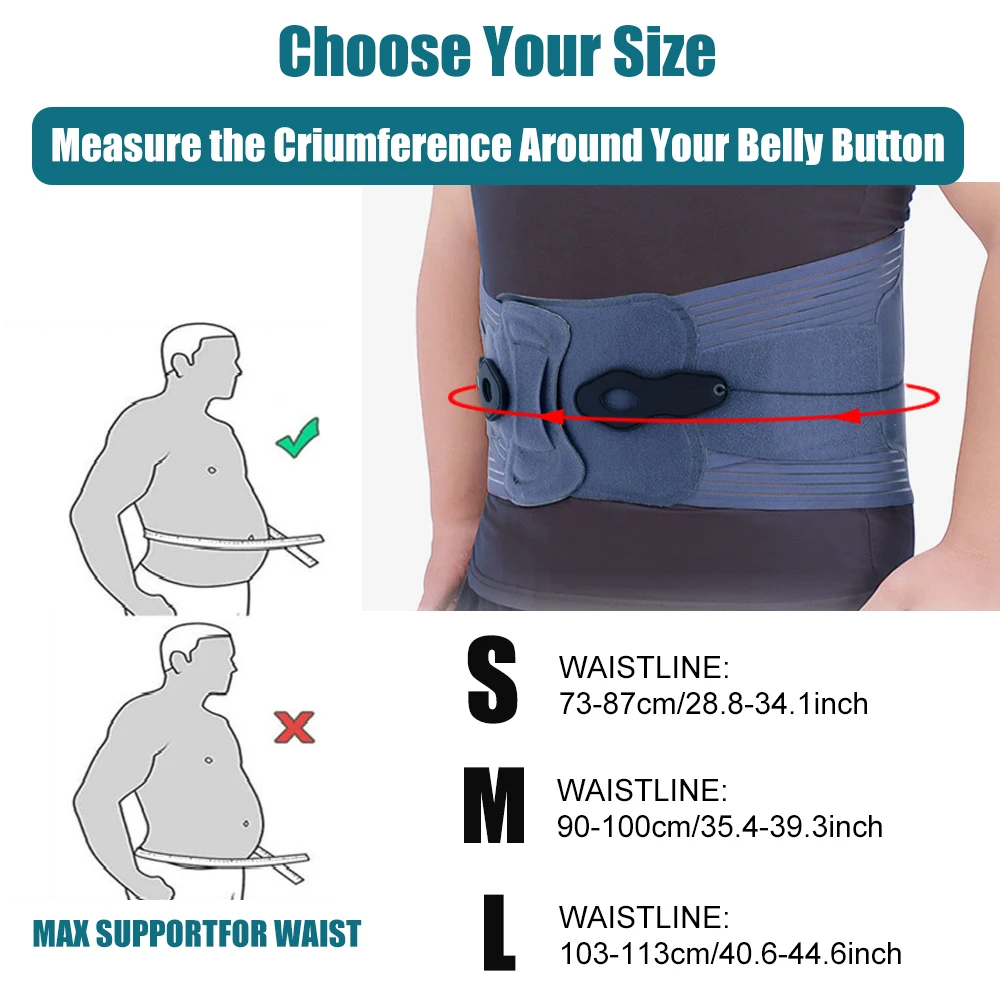 Lumbar Lower Back Brace & Dual-Pulley System,Decompression Waist Sacral Orthosis Support for Strain, Sciatica Herniated Discs