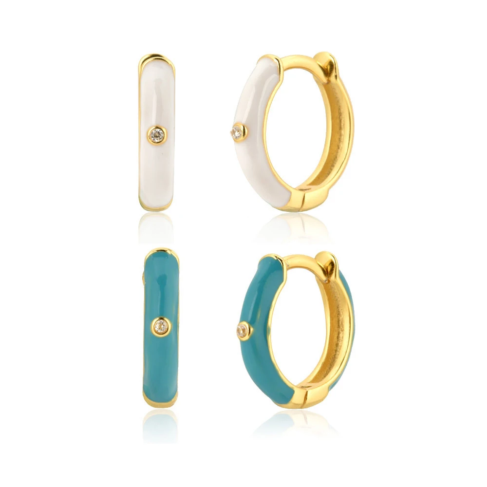 

Colorful Enamel Personality Hoop EarringsGlamour Queen Boho For Women Fashion Party Banquet Trend Accessories Same Earrings Gift